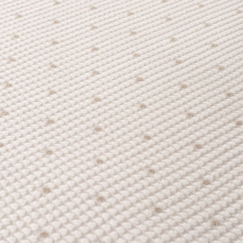 Off-white textured dots rug with subtle woven pattern and small beige dots carmel cream-beige dots rug 6080