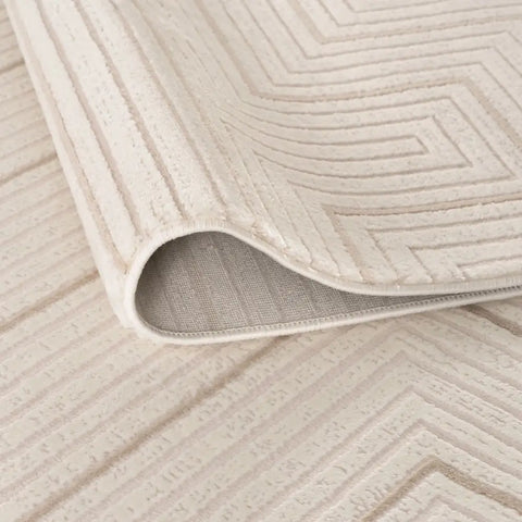 Carmel Cream-Beige Geometric Rug | 6040 - Rugs