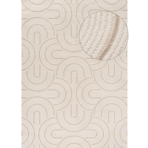 Carmel Cream-Beige Geometric Rug | 6070 - 80X150 cm - Rugs
