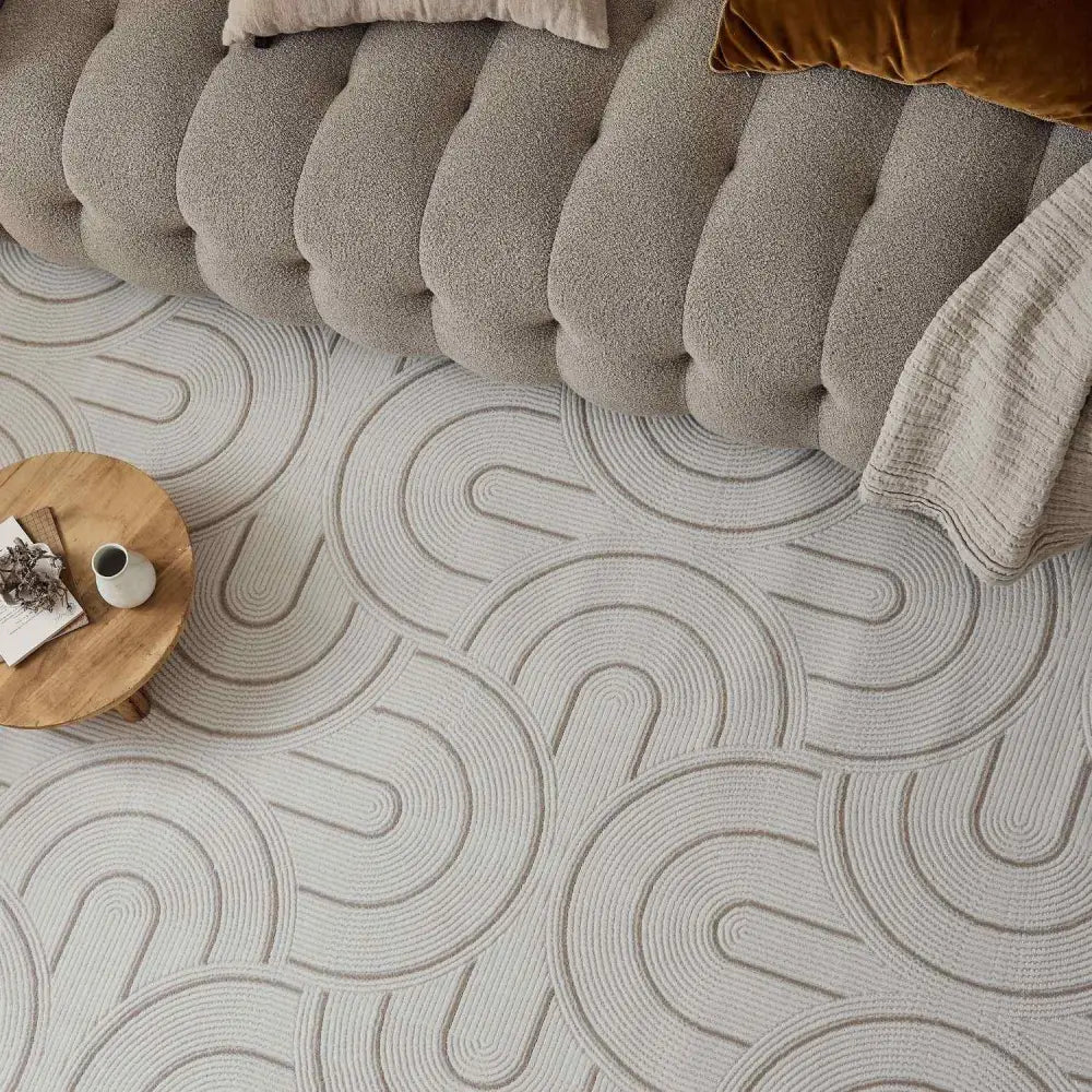 Carmel Cream-Beige Geometric Rug | 6070 - Rugs