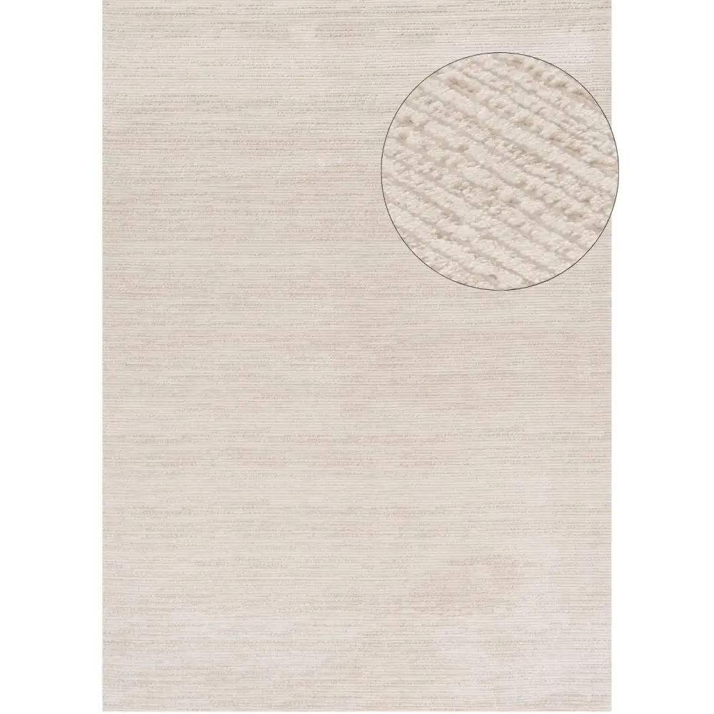 Carmel Cream-Beige Striped Rug | 6010 - 80X150 cm - Rugs