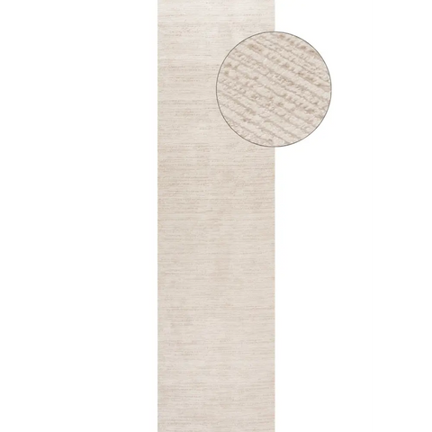 Carmel Cream-Beige Striped Rug | 6010 - 80X300 cm - Rugs