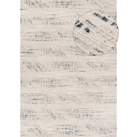 Carmel Cream-Blue Abstract Rug | 6030 - 80X150 cm - Rugs