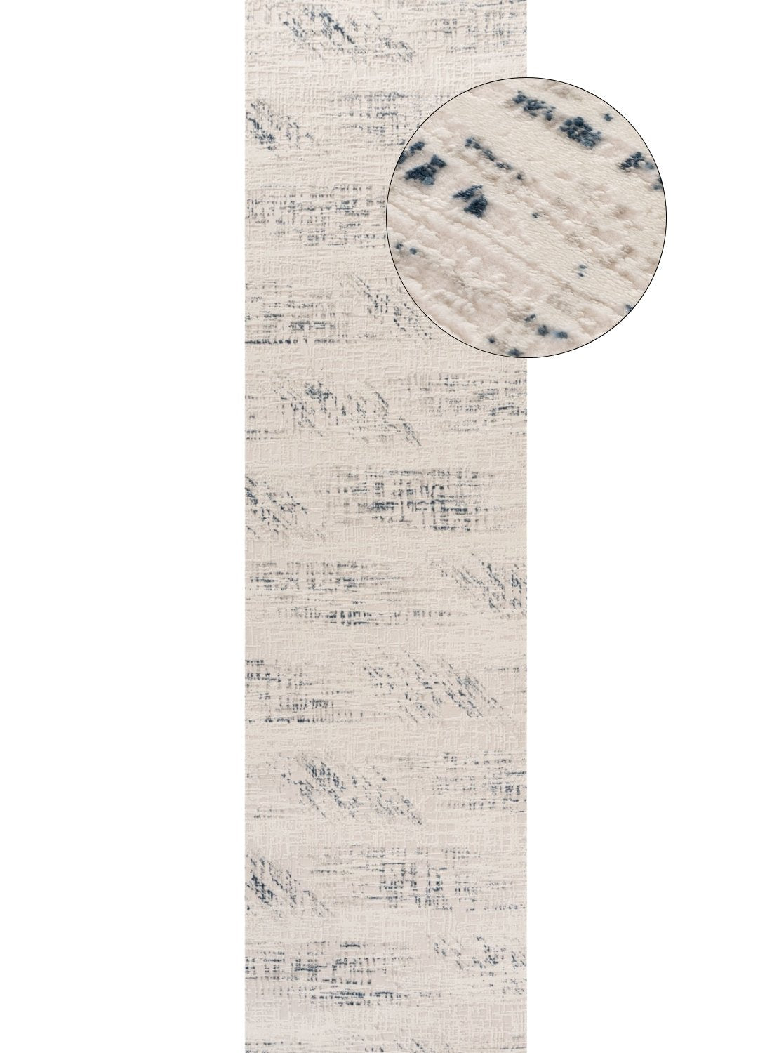 Beige and navy blue abstract rug with a textured handcrafted look perfect for stylish home decor