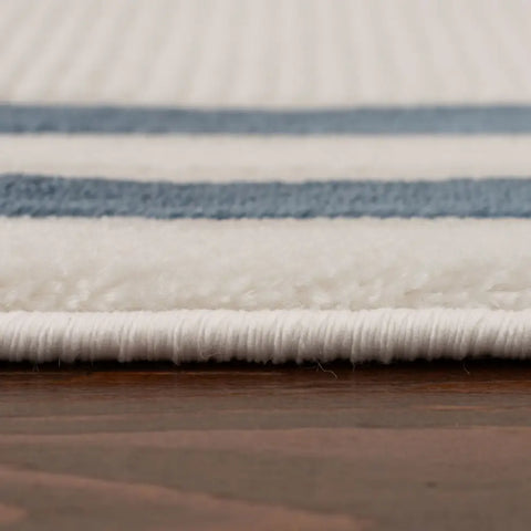 Carmel Cream-Blue Bordered Rug | 6060 - Rugs