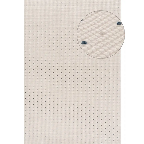 Carmel Cream-Blue Dots Rug | 6080 - 80X150 cm - Rugs