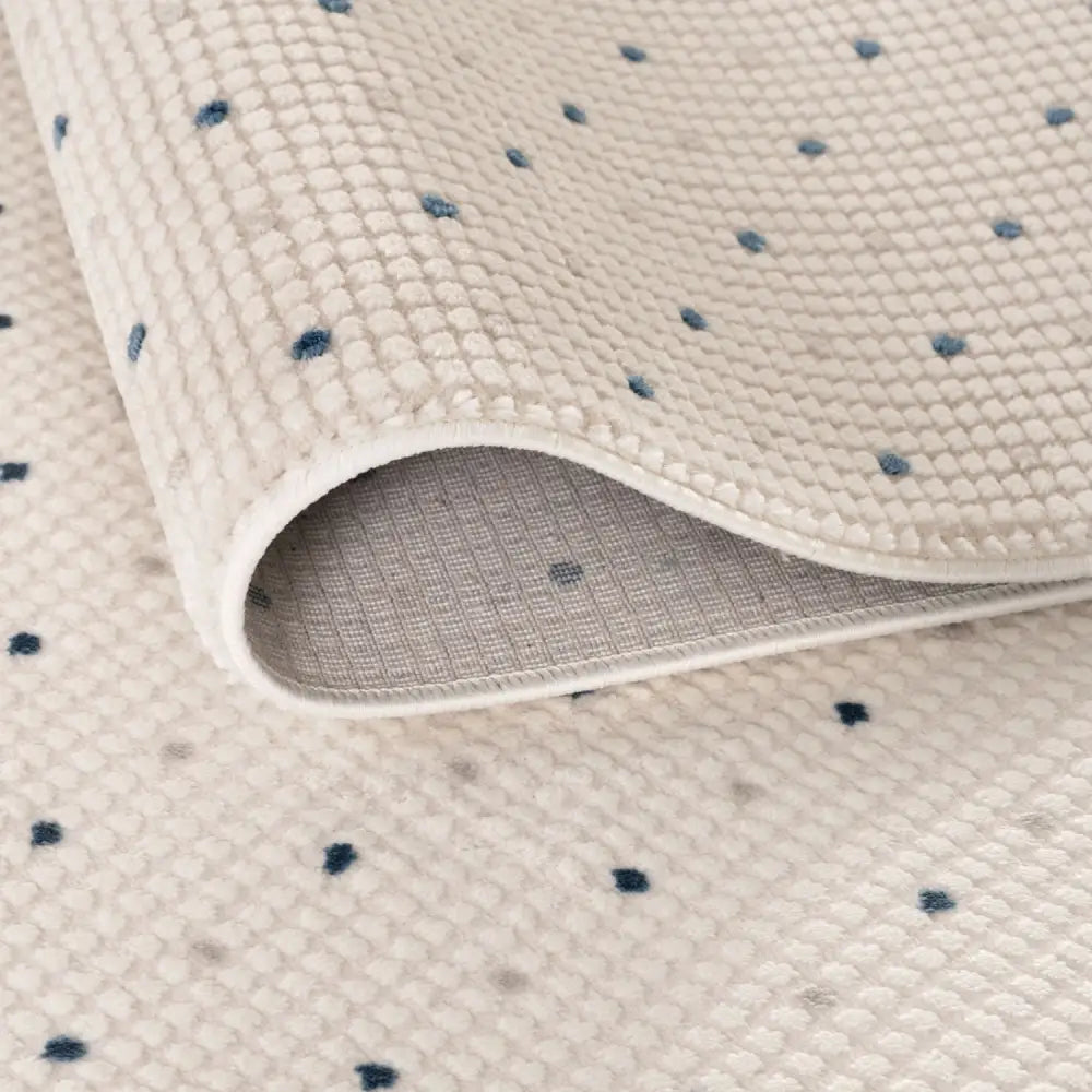 Carmel Cream-Blue Dots Rug | 6080 - Rugs