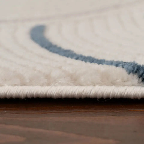 Carmel Cream-Blue Geometric Rug | 6070 - Rugs