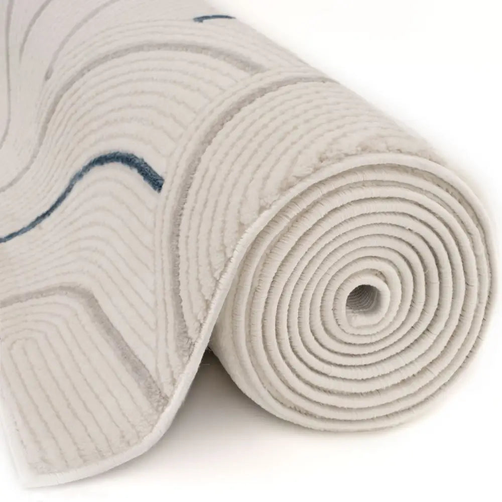 Carmel Cream-Blue Geometric Rug | 6070 - Rugs