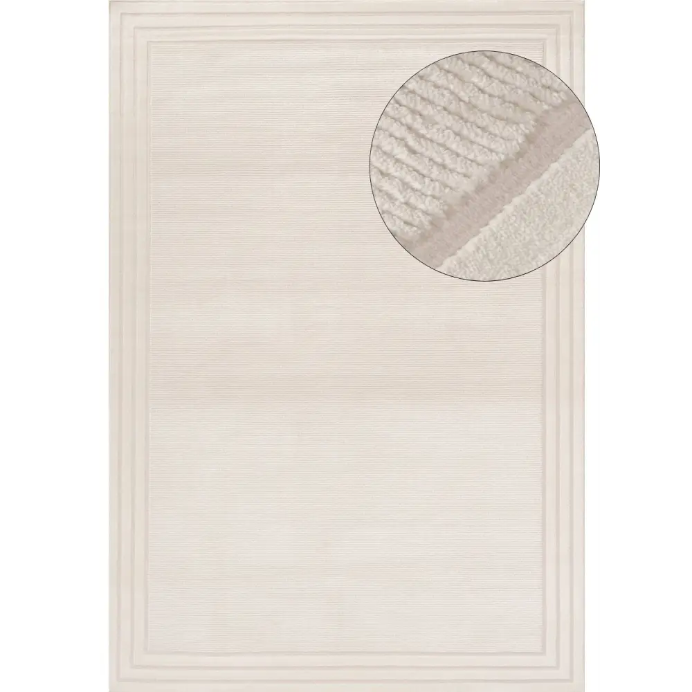 Carmel Cream Bordered Rug | 6060 - 80X150 cm - Rugs