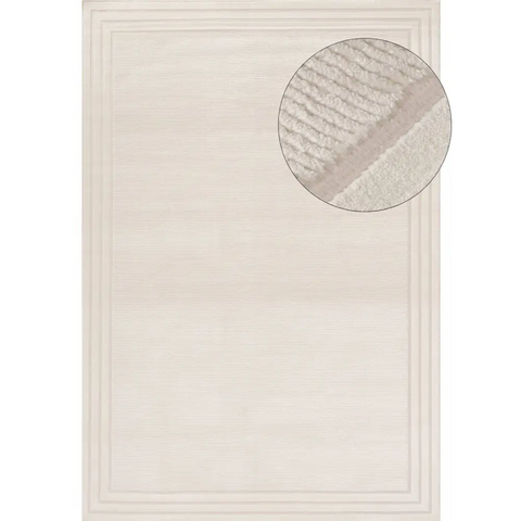 Carmel Cream Bordered Rug | 6060 - 80X150 cm - Rugs
