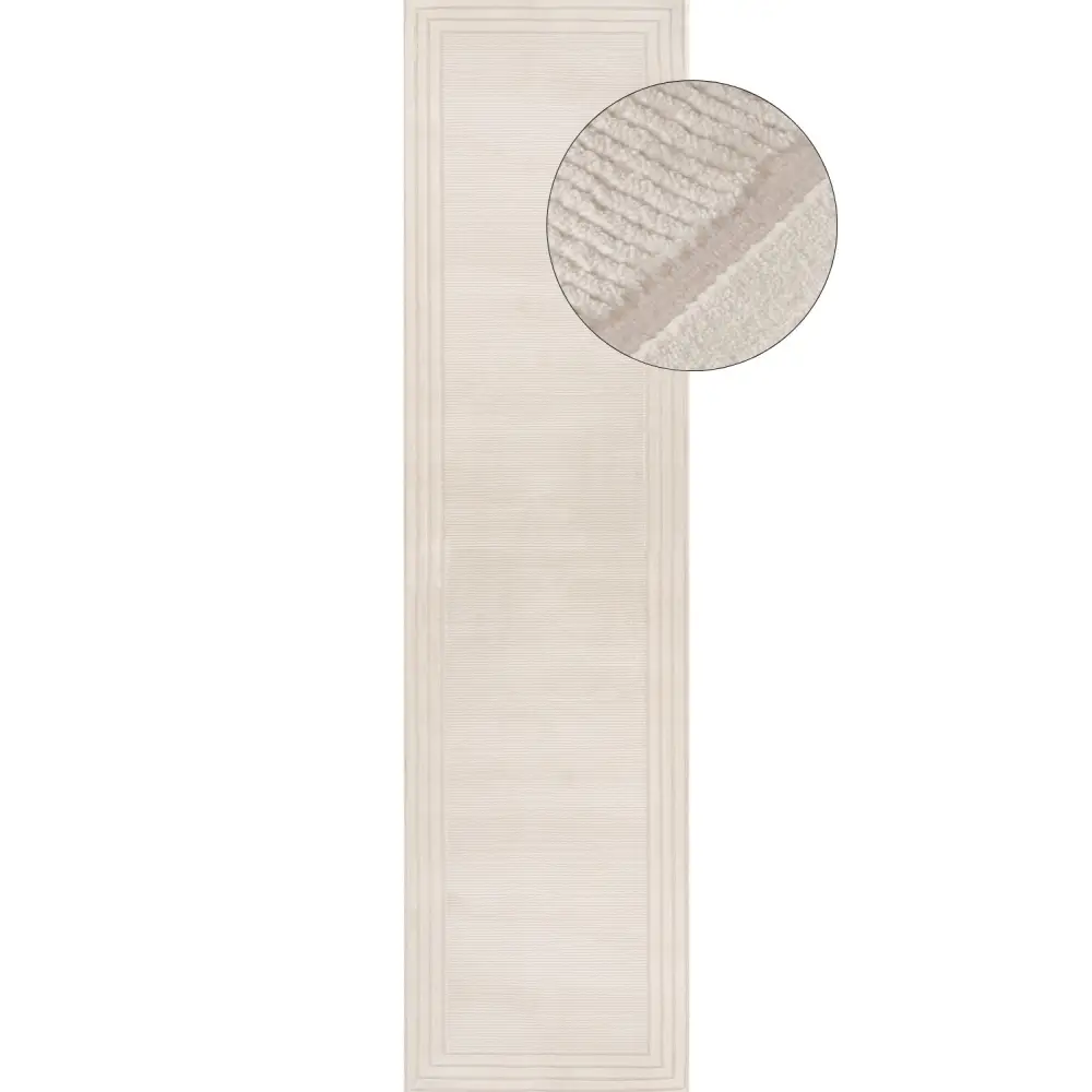 Carmel Cream Bordered Rug | 6060 - 80X300 cm - Rugs