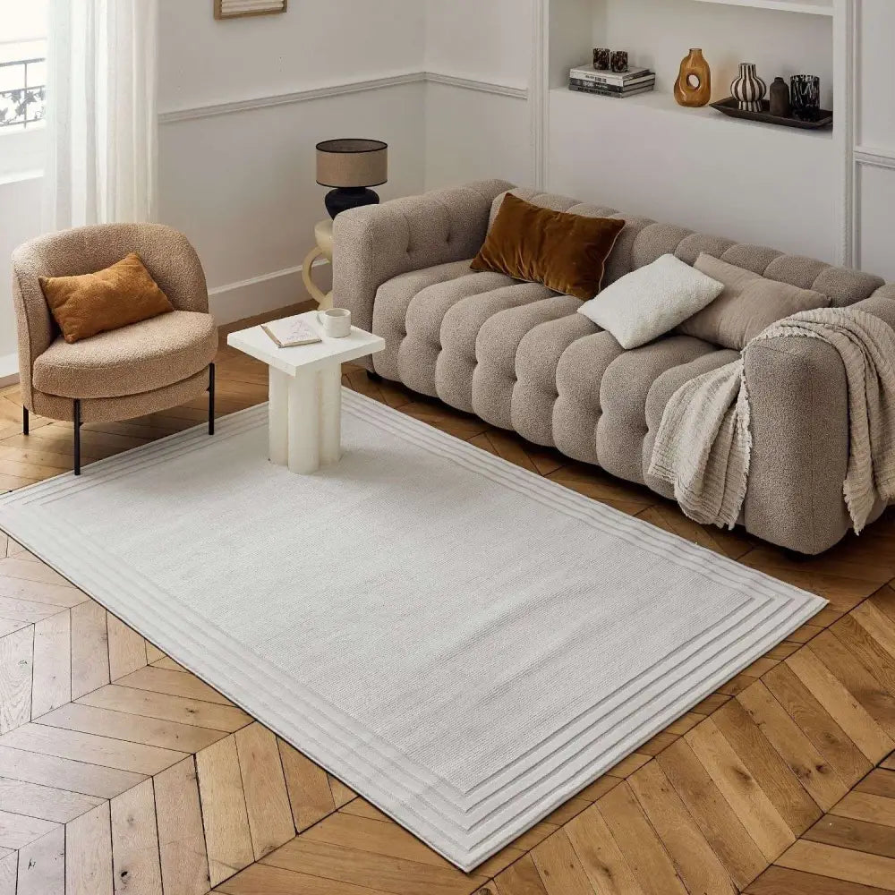 Carmel Cream Bordered Rug | 6060 - Rugs