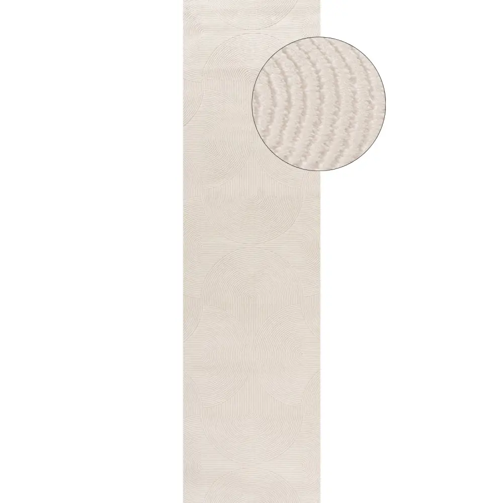 Carmel Cream Geometric Rug | 6070 - 80X300 cm - Rugs