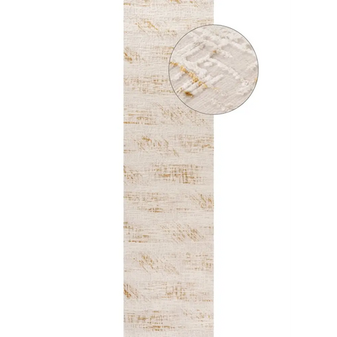Carmel Cream-Gold Abstract Rug | 6030 - 80X300 cm - Rugs