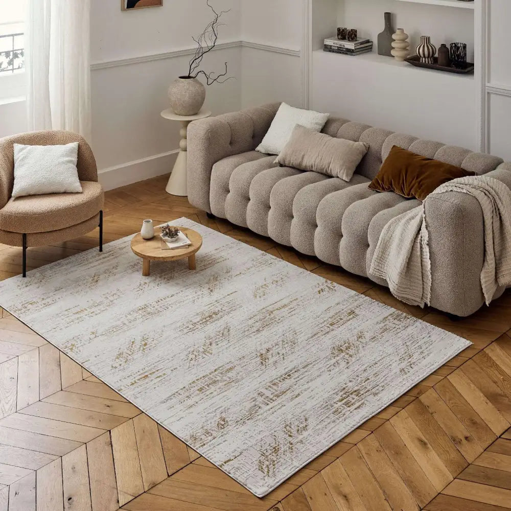 Carmel Cream-Gold Abstract Rug | 6030 - Rugs