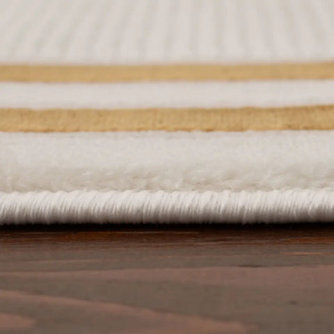 Carmel Cream-Gold Bordered Rug | 6060 - Rugs