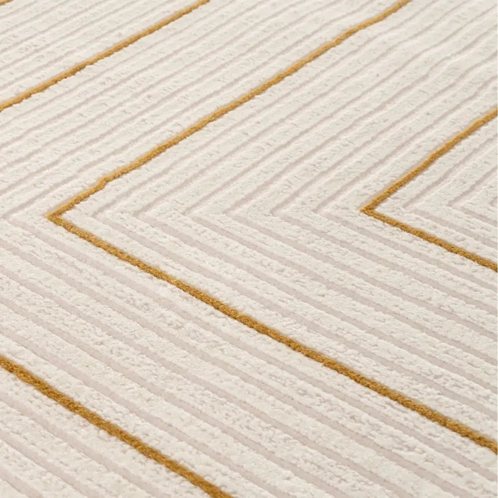 Carmel Cream-Gold Geometric Rug | 6040 - Rugs