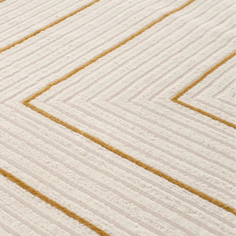 Carmel Cream-Gold Geometric Rug | 6040 - Rugs
