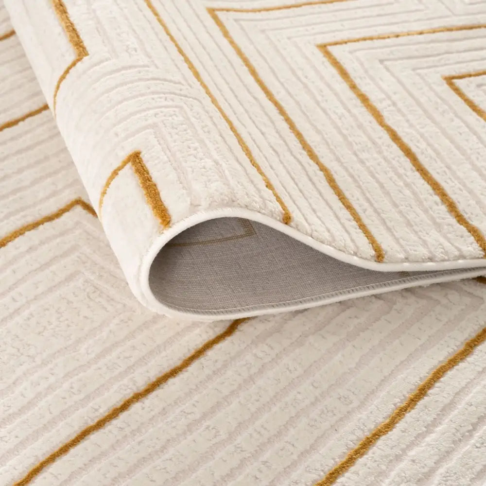 Carmel Cream-Gold Geometric Rug | 6040 - Rugs