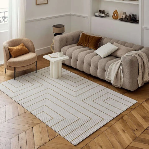 Carmel Cream-Gold Geometric Rug | 6040 - Rugs
