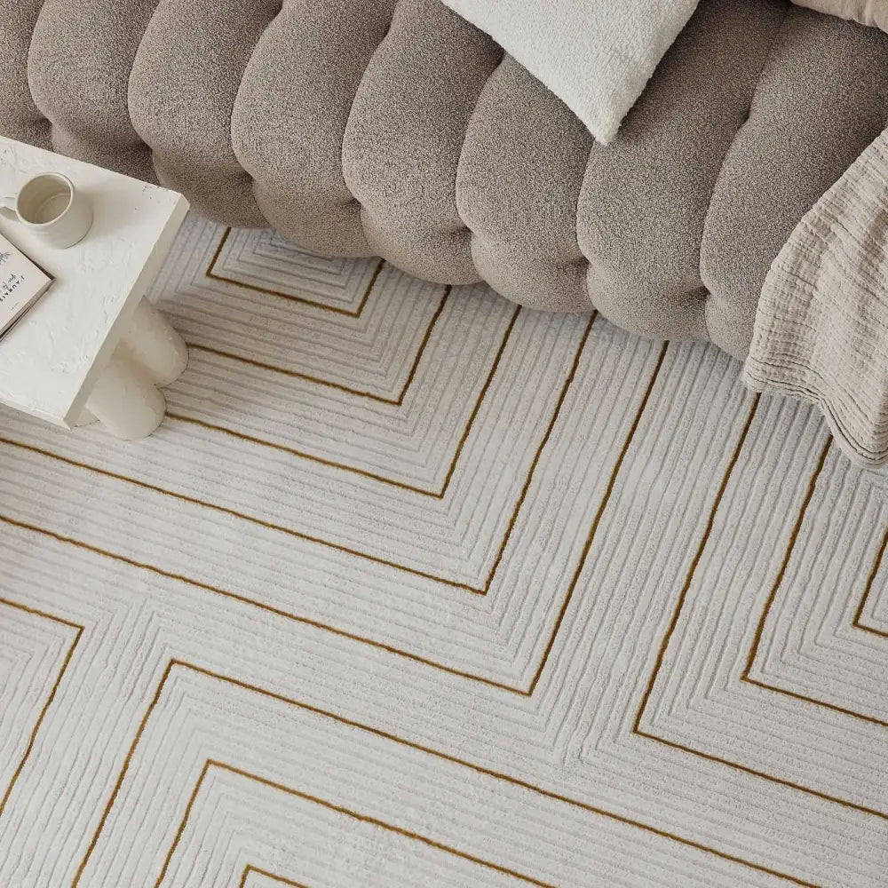 Carmel Cream-Gold Geometric Rug | 6040 - Rugs