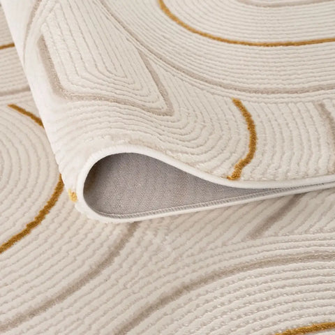 Carmel Cream-Gold Geometric Rug | 6070 - Rugs