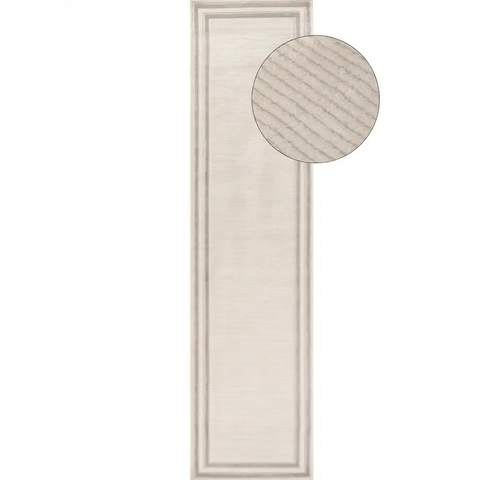 Carmel Cream-Grey Bordered Rug | 6060 - 80X300 cm - Rugs