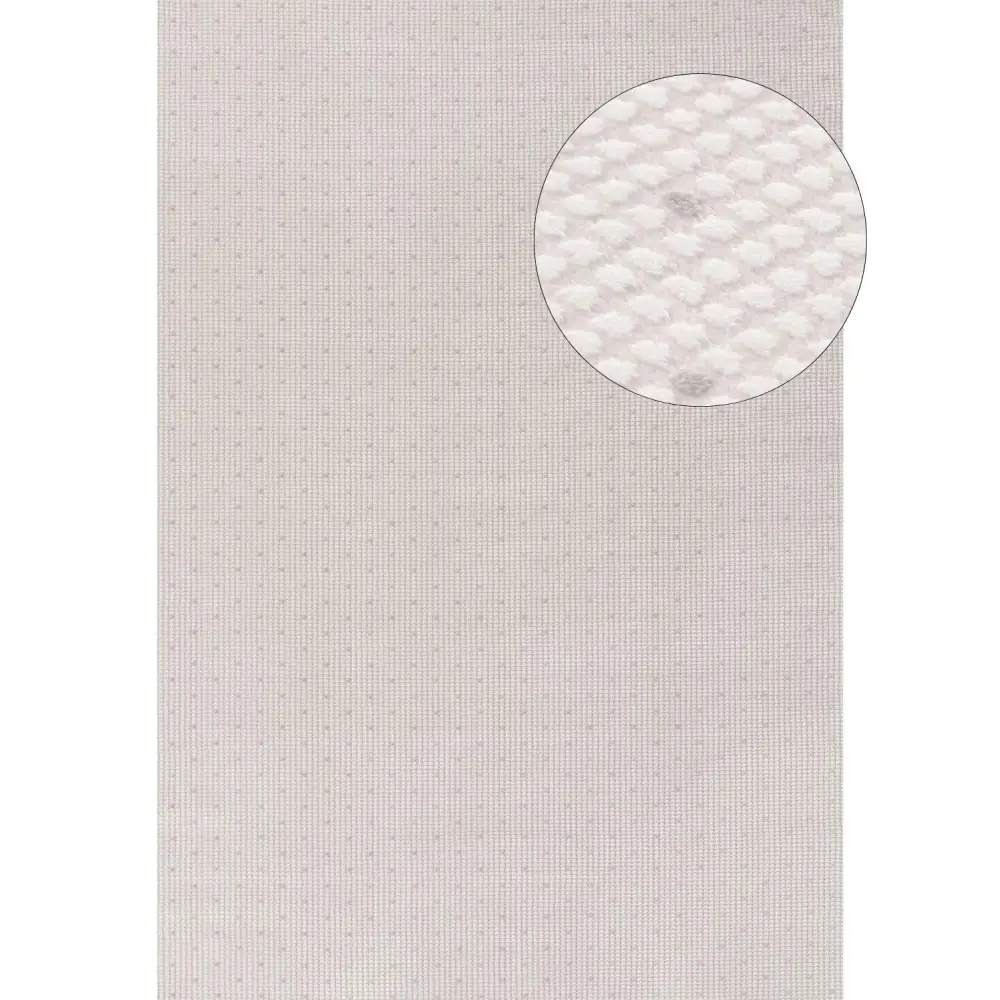 Carmel Cream-Grey Dots Rug | 6080 - 80X150 cm - Rugs