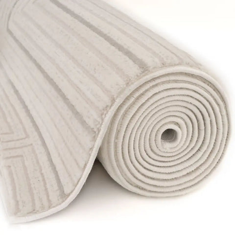 Carmel Cream-Grey Geometric Rug | 6040 - Rugs