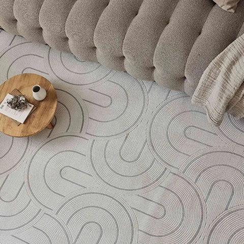 Carmel Cream-Grey Geometric Rug | 6070 - Rugs