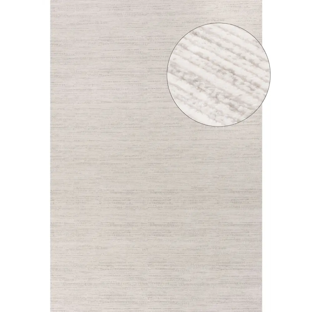 Carmel Cream-Grey Striped Rug | 6010 - 80X150 cm - Rugs