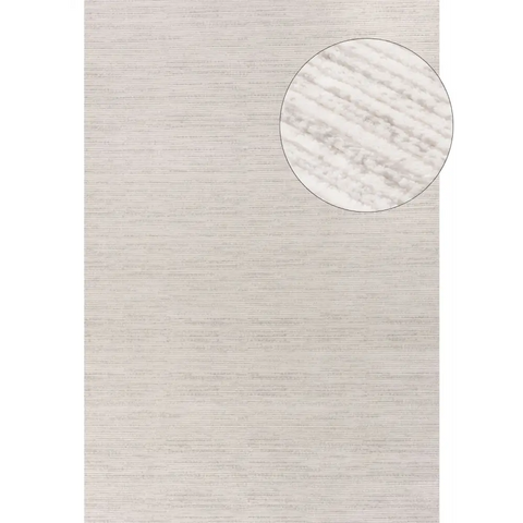 Carmel Cream-Grey Striped Rug | 6010 - 80X150 cm - Rugs