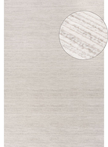 Beige carmel cream-grey striped rug with subtle linear pattern and close-up of woven textured area rug
