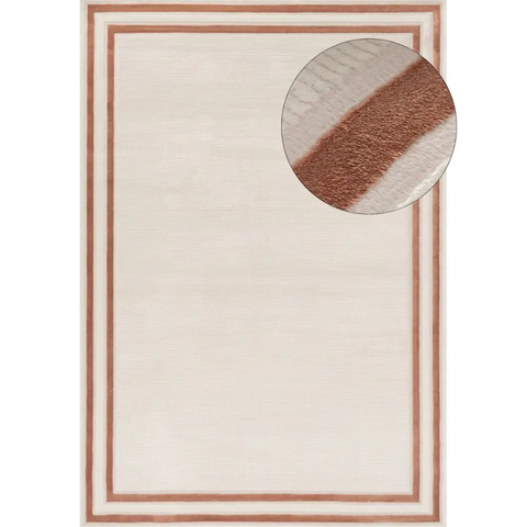 Carmel Cream-Terra Bordered Rug | 6060 - 80X150 cm - Rugs