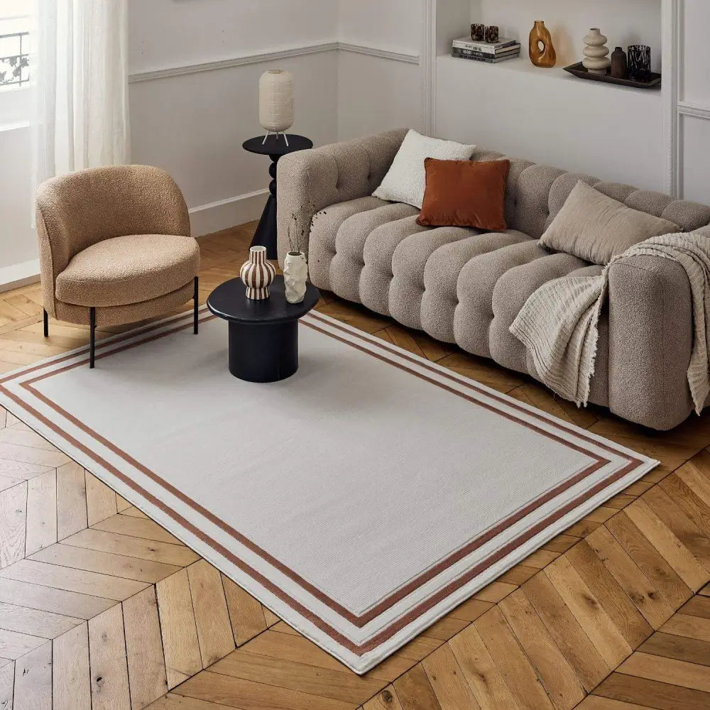 Carmel Cream-Terra Bordered Rug | 6060 - Rugs