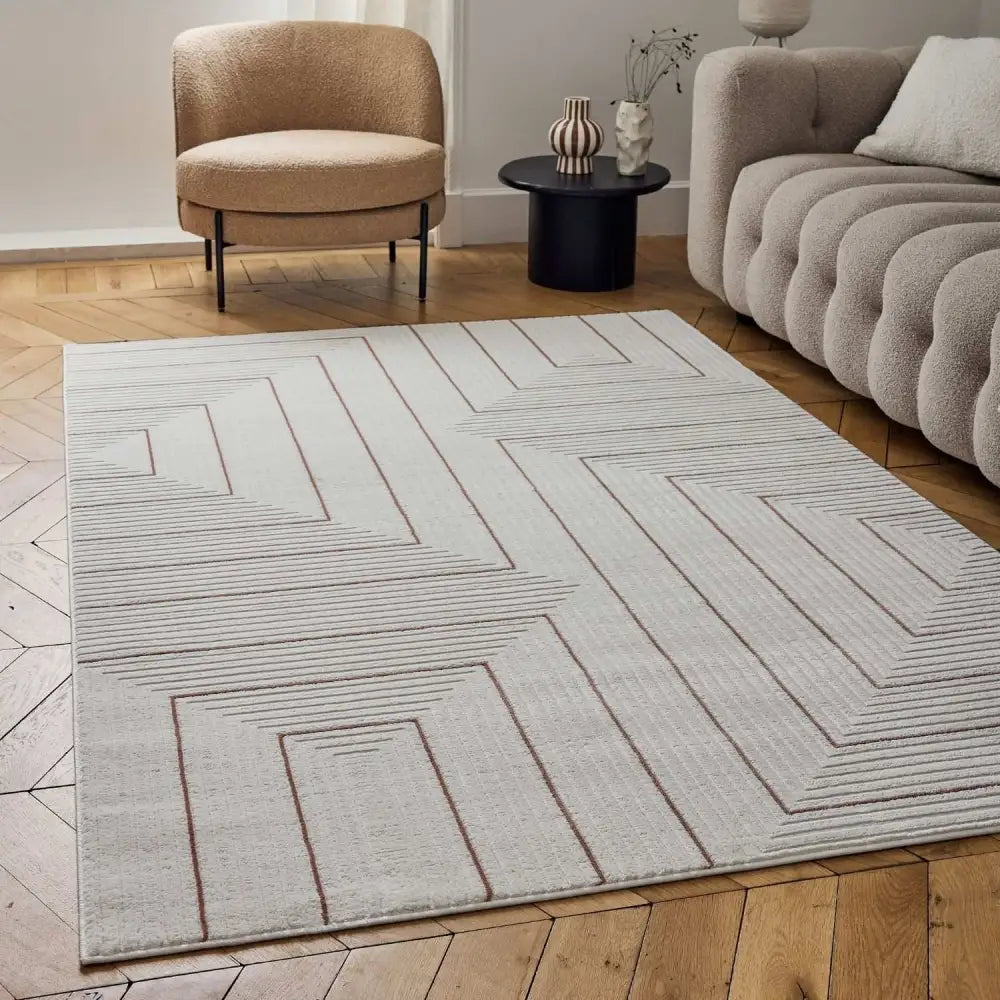 Carmel Cream-Terra Geometric Rug | 6040 - Rugs