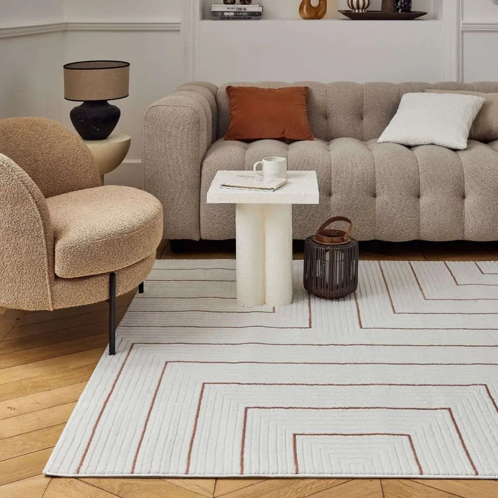 Carmel Cream-Terra Geometric Rug | 6040 - Rugs