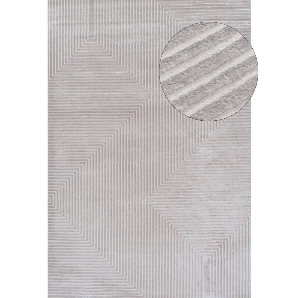 Carmel Grey-Cream Geometric Rug | 6050 - 80X150 cm - Rugs