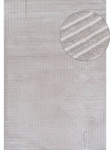 Carmel grey-cream geometric rug with textured surface and modern pattern perfect for living rooms and bedrooms