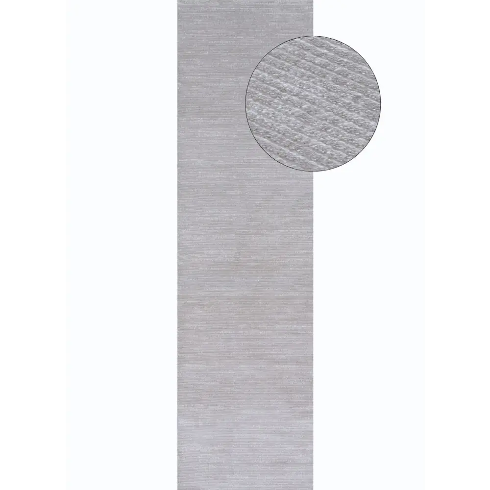 Carmel Grey-Cream Striped Rug | 6020 - 80X300 cm - Rugs