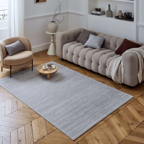 Carmel Grey-Cream Striped Rug | 6020 - Rugs