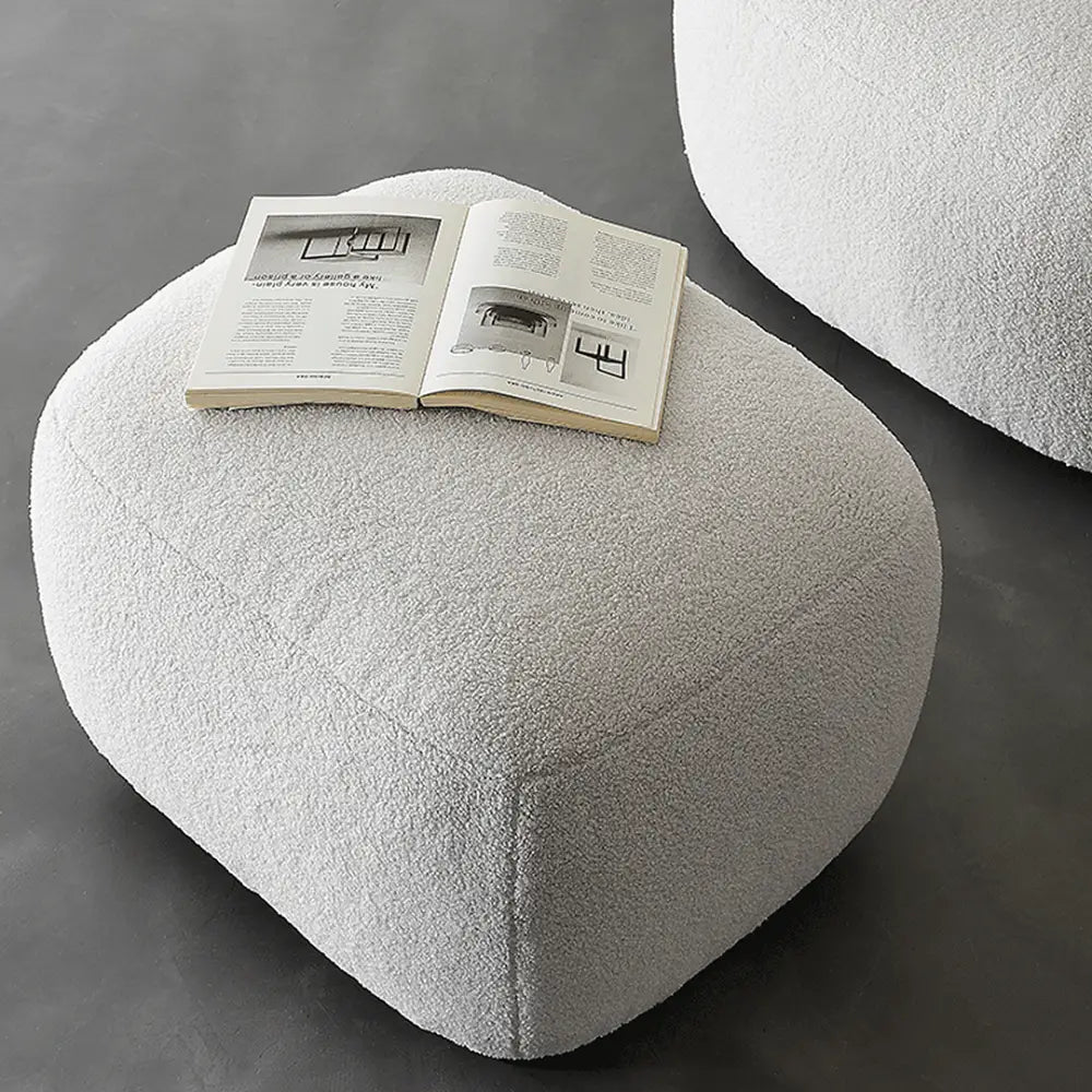 Carmen Armchair With Footstool White Boucle