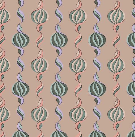 Carousel Twist - Vintage Shell - Wallpaper - Micaela Sharp Collaboration