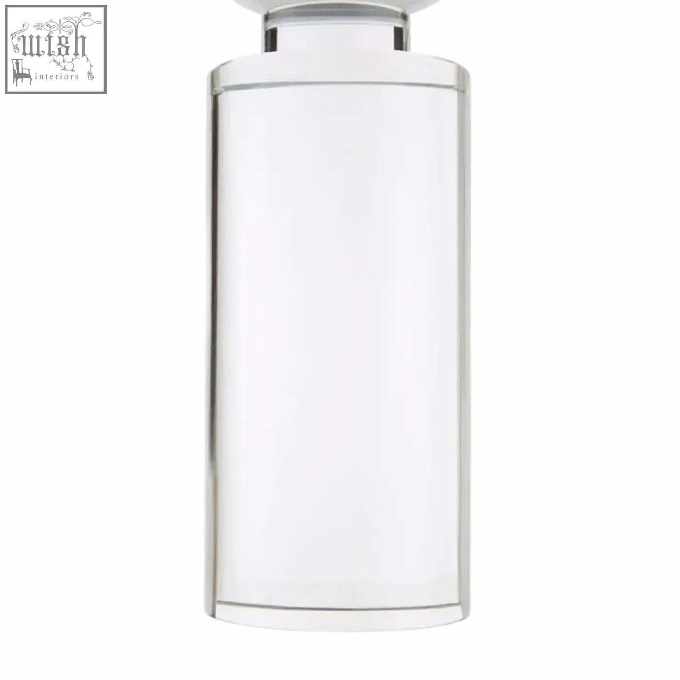 Clear glass crystal candle holder with silver metallic cap and base perfect for small candles