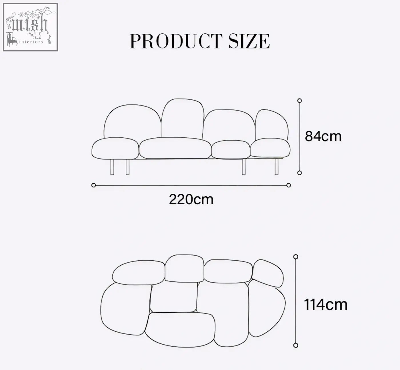 Modern carter three seater sofa with fluffy cloud cushions and slender legs available with offer financing and low shipping cost