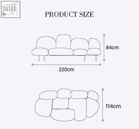 Modern carter three seater sofa with fluffy cloud cushions and slender legs available with offer financing and low shipping cost