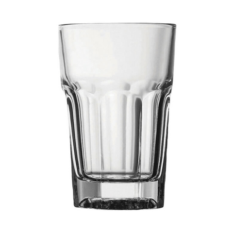 Clear glass casablanca water glasses with vertical ridges and sturdy base perfect for everyday use set of 6