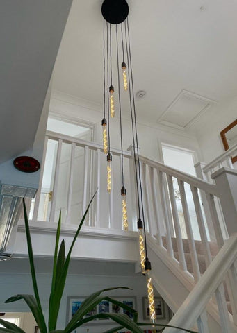 Spiral Cascade Chandelier | Stairwell & High Ceiling Lighting UK