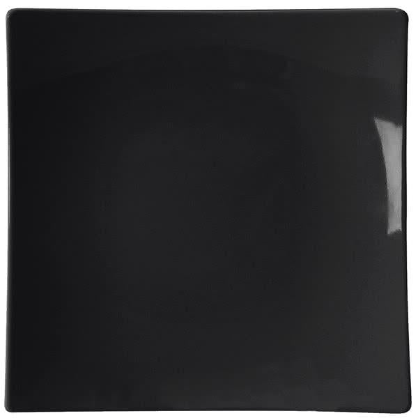 Classic Black Square Melamine Flare Plate 190mm - Pack Of 12